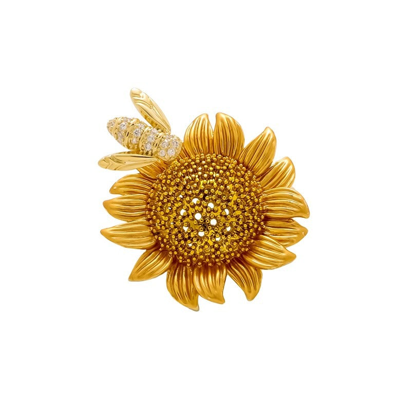 Sunflower Alloy Rhinestone Brooch PA5791