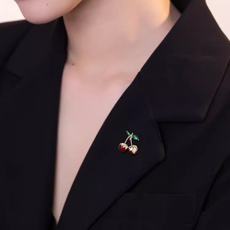 Cherry Alloy Rhinestone Brooch PA5793 - view 4