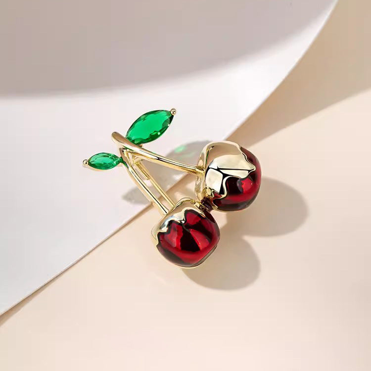 Cherry Alloy Rhinestone Brooch PA5793 - view 2
