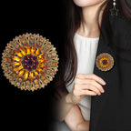 Retro Sunflower Alloy Rhinestone Brooch PA5808 - view 5