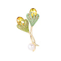Tulip Alloy Crystal Rhinestone Brooch PA5889