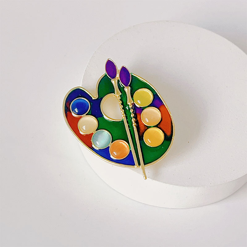 Color Palette & Brush Enamel Brooch PA5892 - view 3