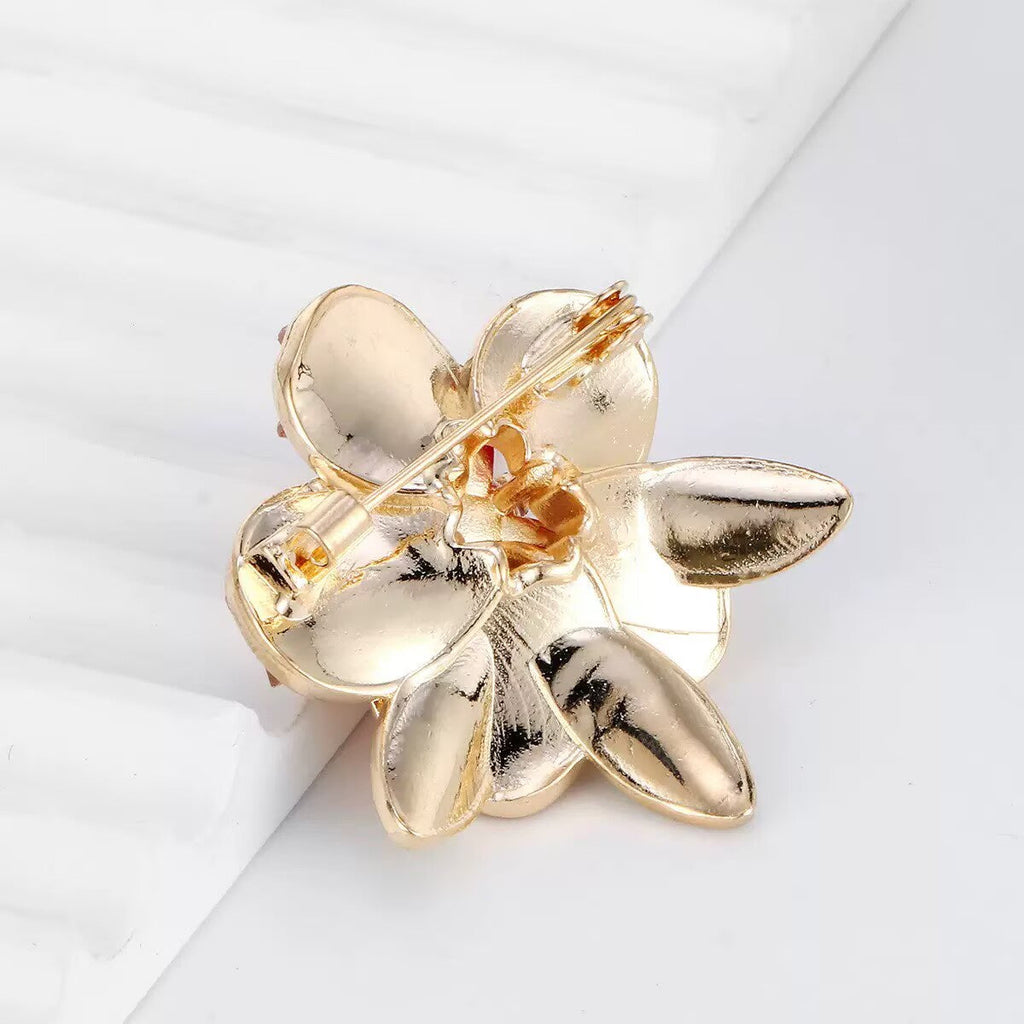 Camellia Alloy Rhinestone Brooch PA5942