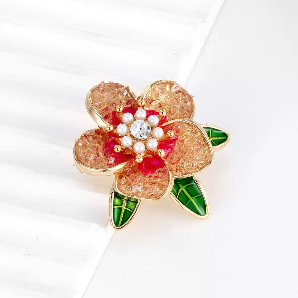 Camellia Alloy Rhinestone Brooch PA5942