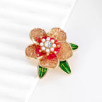 Camellia Alloy Rhinestone Brooch PA5942