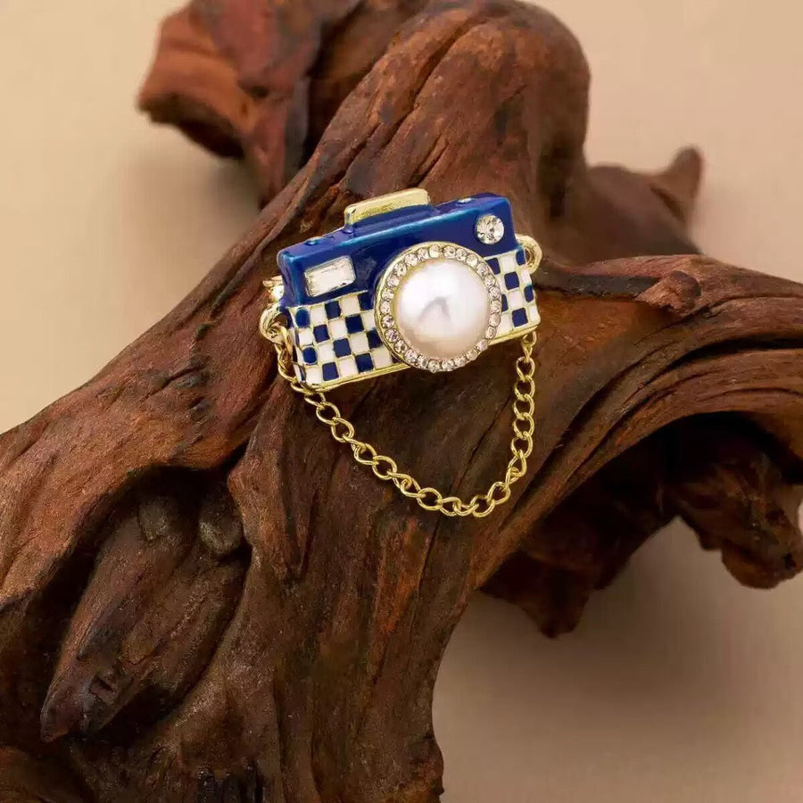 Camera Alloy Rhinestone Brooch PA5981
