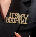 Alphabet Alloy Rhinestone Brooch PA6018