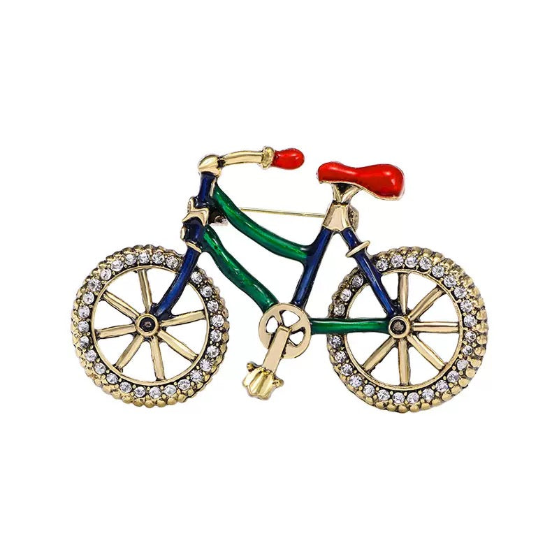 Bicycle Alloy Rhinestone Brooch PA6075