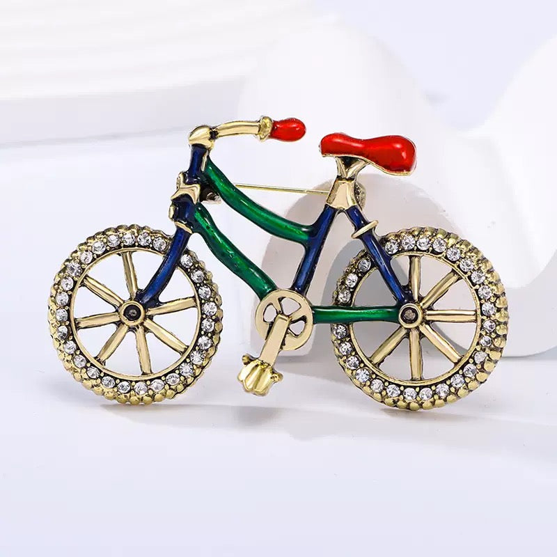 Bicycle Alloy Rhinestone Brooch PA6075 - view 2