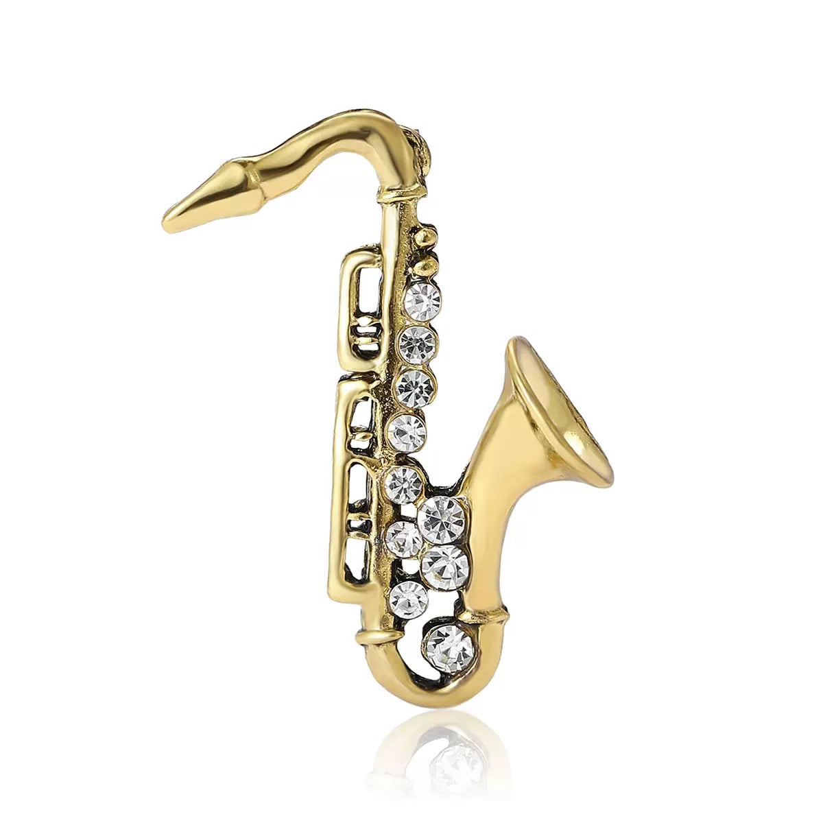 Trumpet Alloy Rhinestone Brooch PA6086