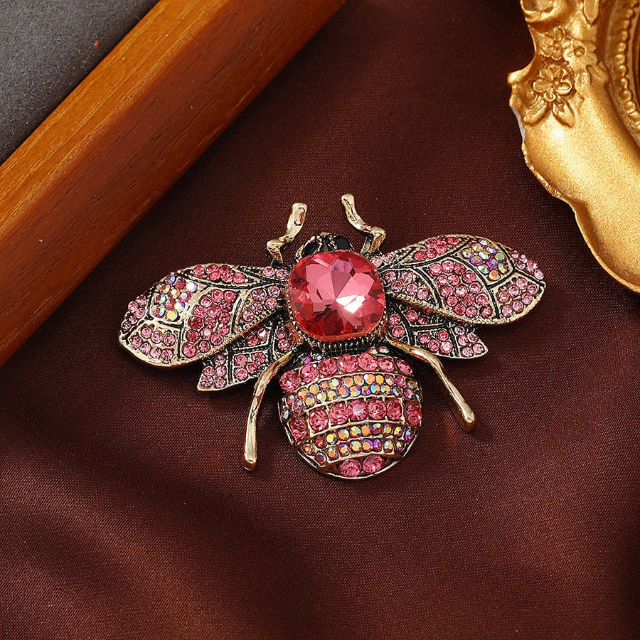 Bee Alloy Rhinestone Brooch PA6355