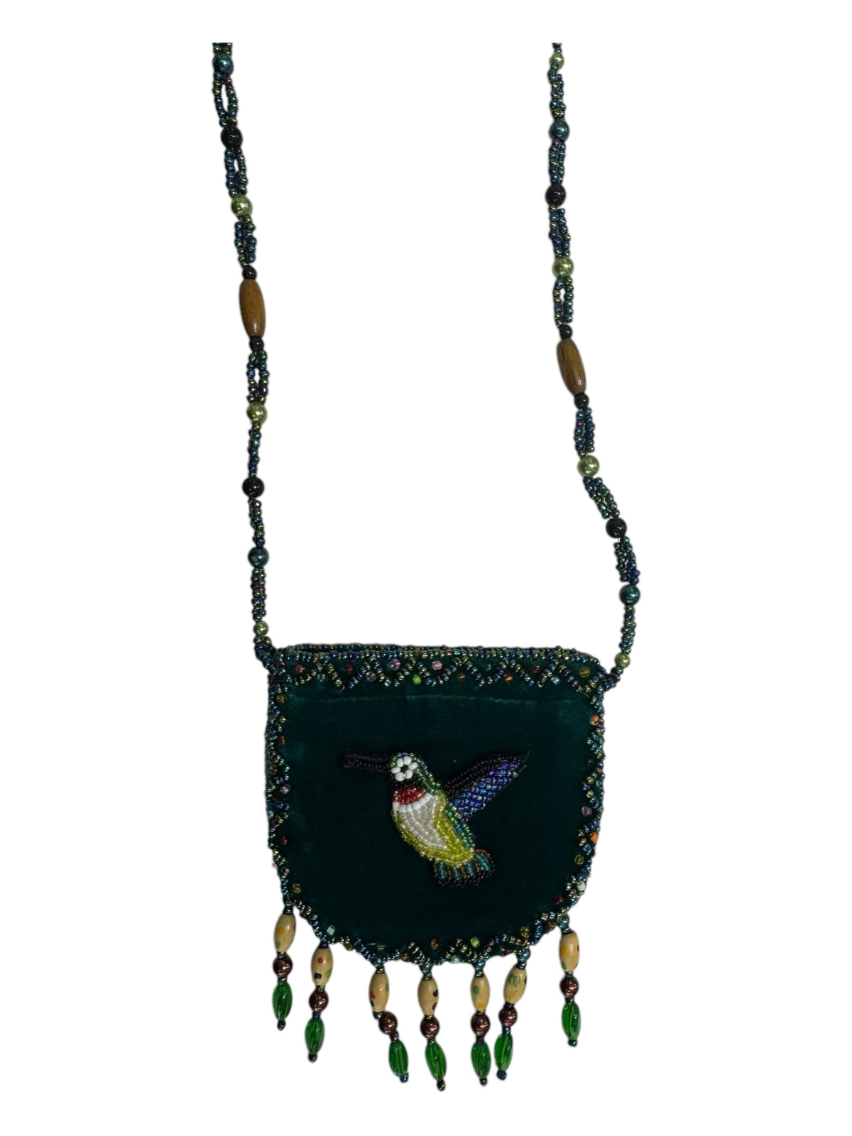 Bird Velvet Mini Necklace Charm Bag V0704-Bird - view 4