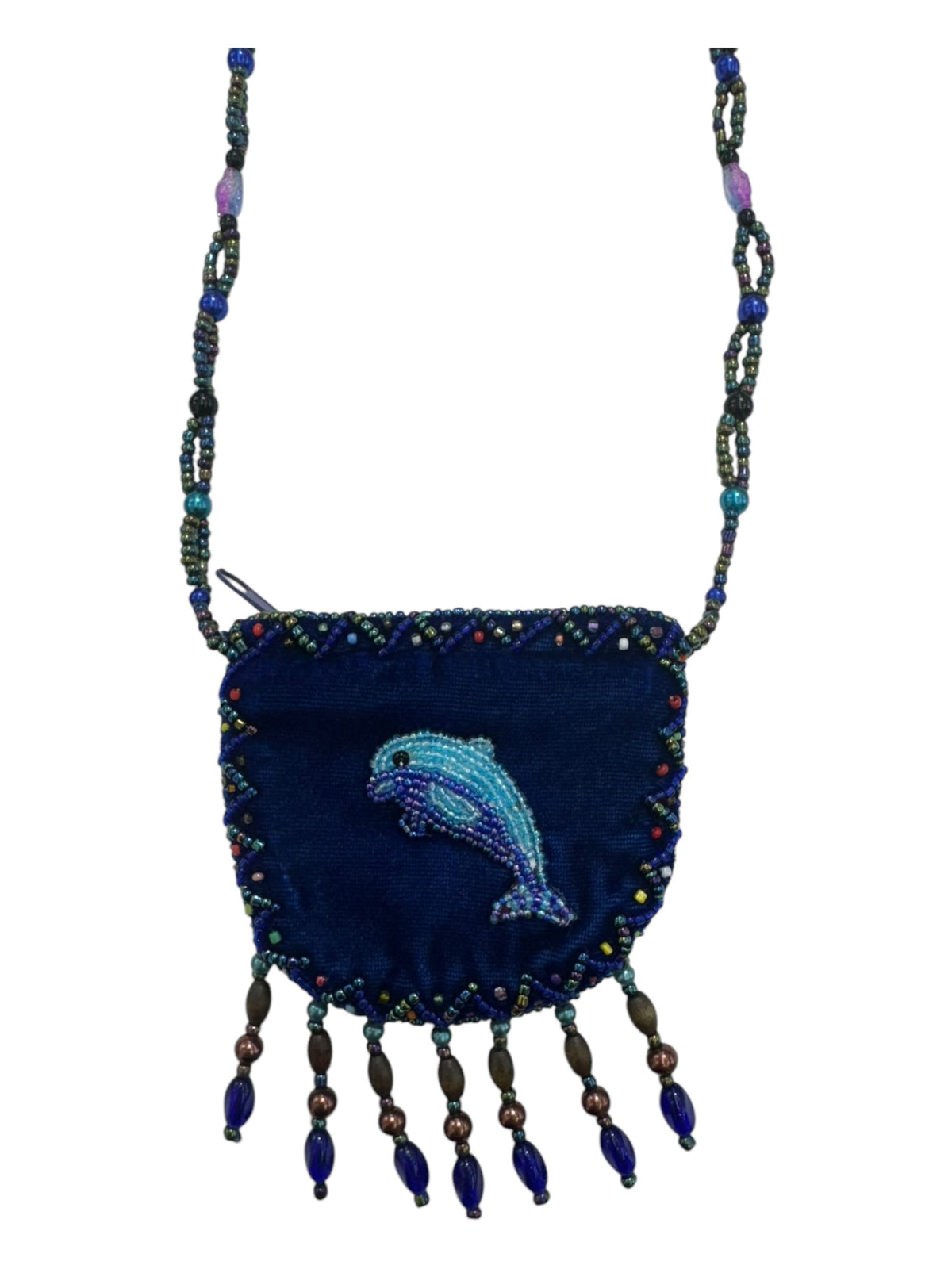 Dolphin Velvet Mini Necklace Charm Bag V0704-Dolphin - view 3