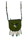 Bird Velvet Mini Necklace Charm Bag V0704-Bird - view 3