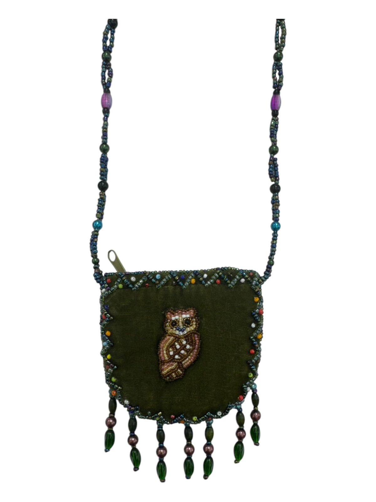 Owl Velvet Mini Necklace Charm Bag V0704-Owl - view 3
