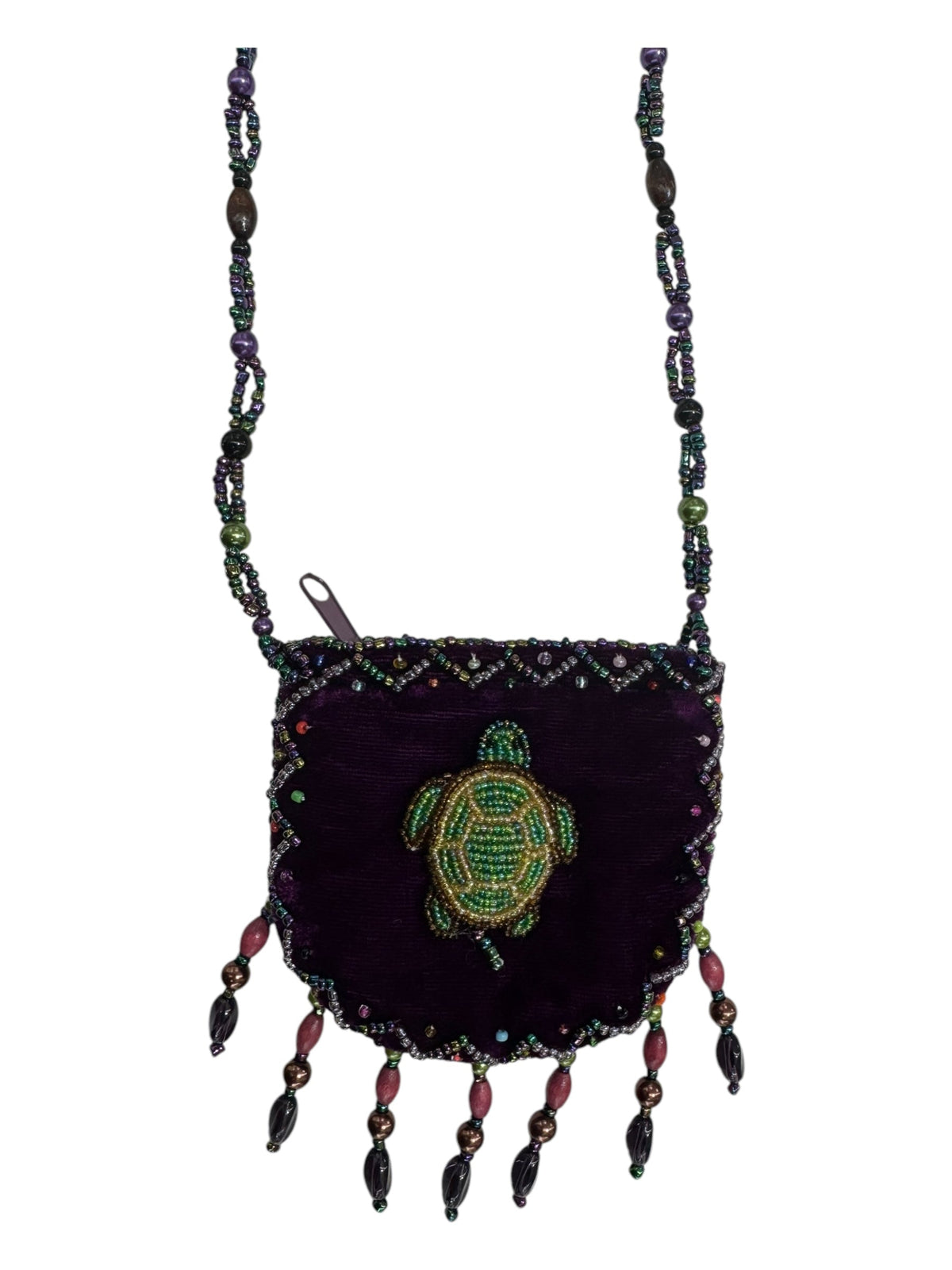 Turtle Velvet Mini Necklace Charm Bag V0704-Turtle - view 2