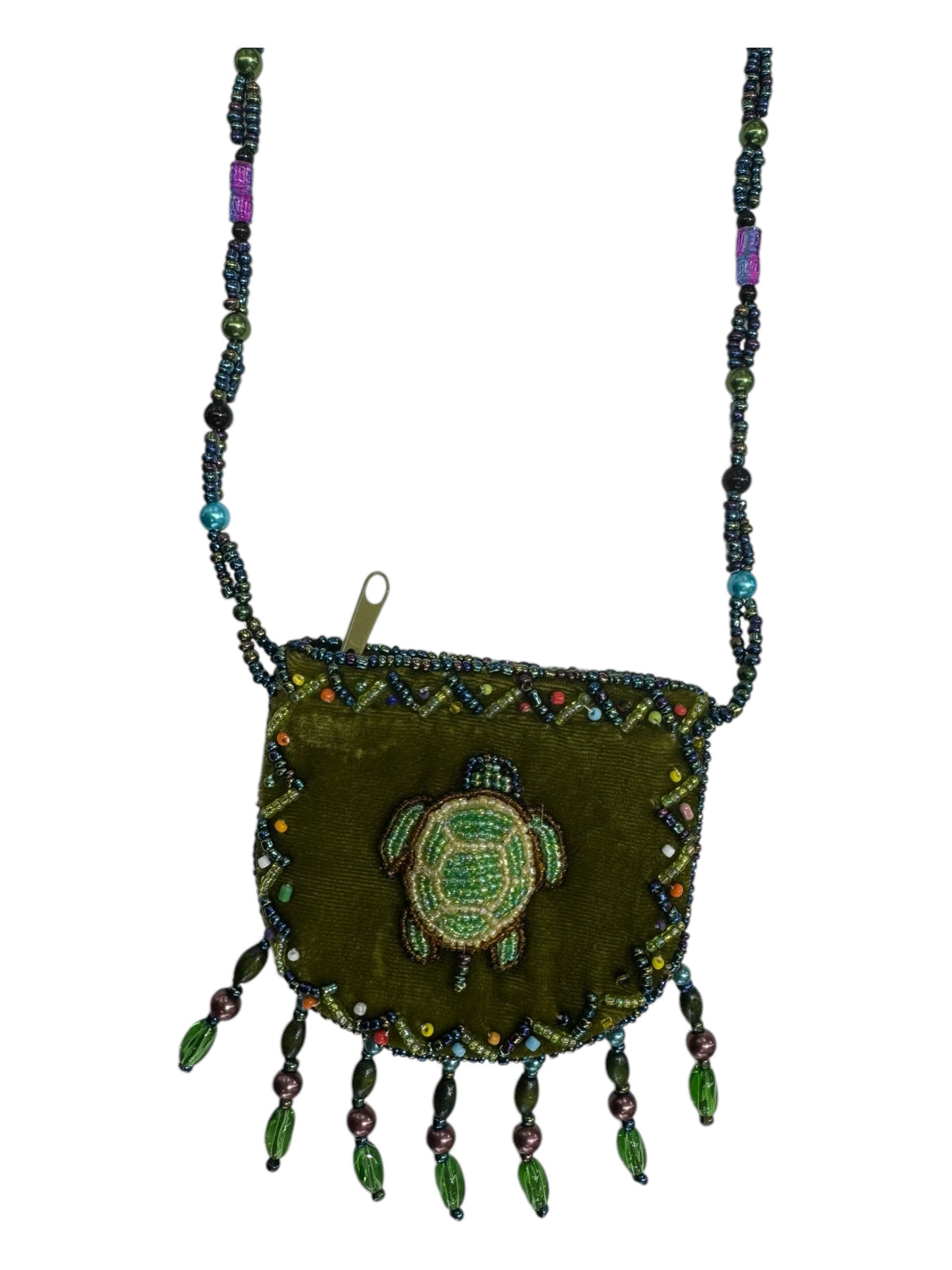 Turtle Velvet Mini Necklace Charm Bag V0704-Turtle - view 3