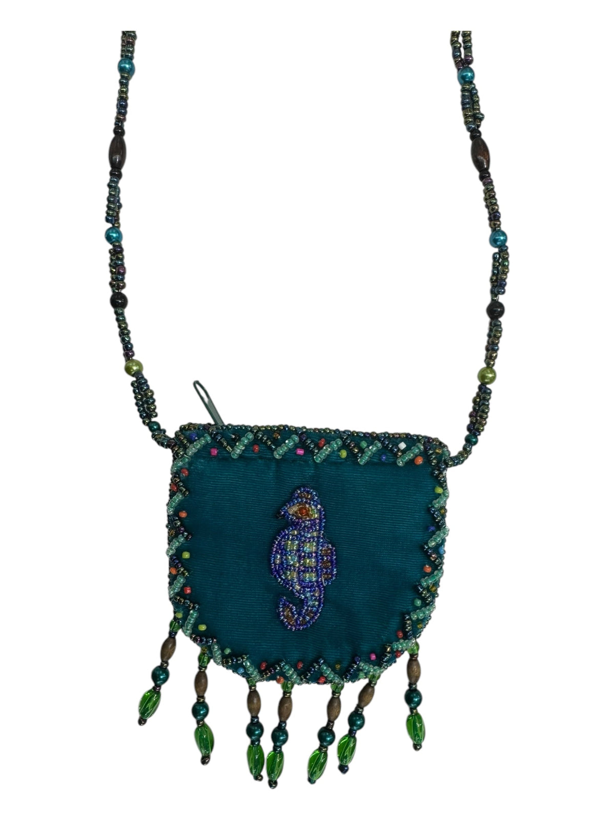 Seahorse Velvet Mini Necklace Charm Bag V0704-Seahorse - view 2