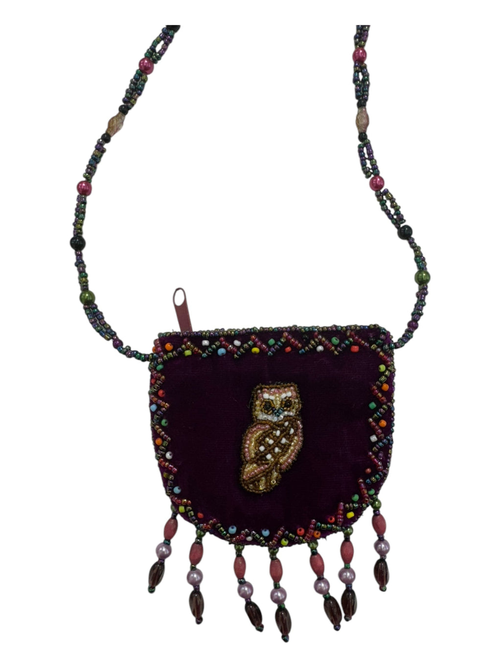 Owl Velvet Mini Necklace Charm Bag V0704-Owl - view 4