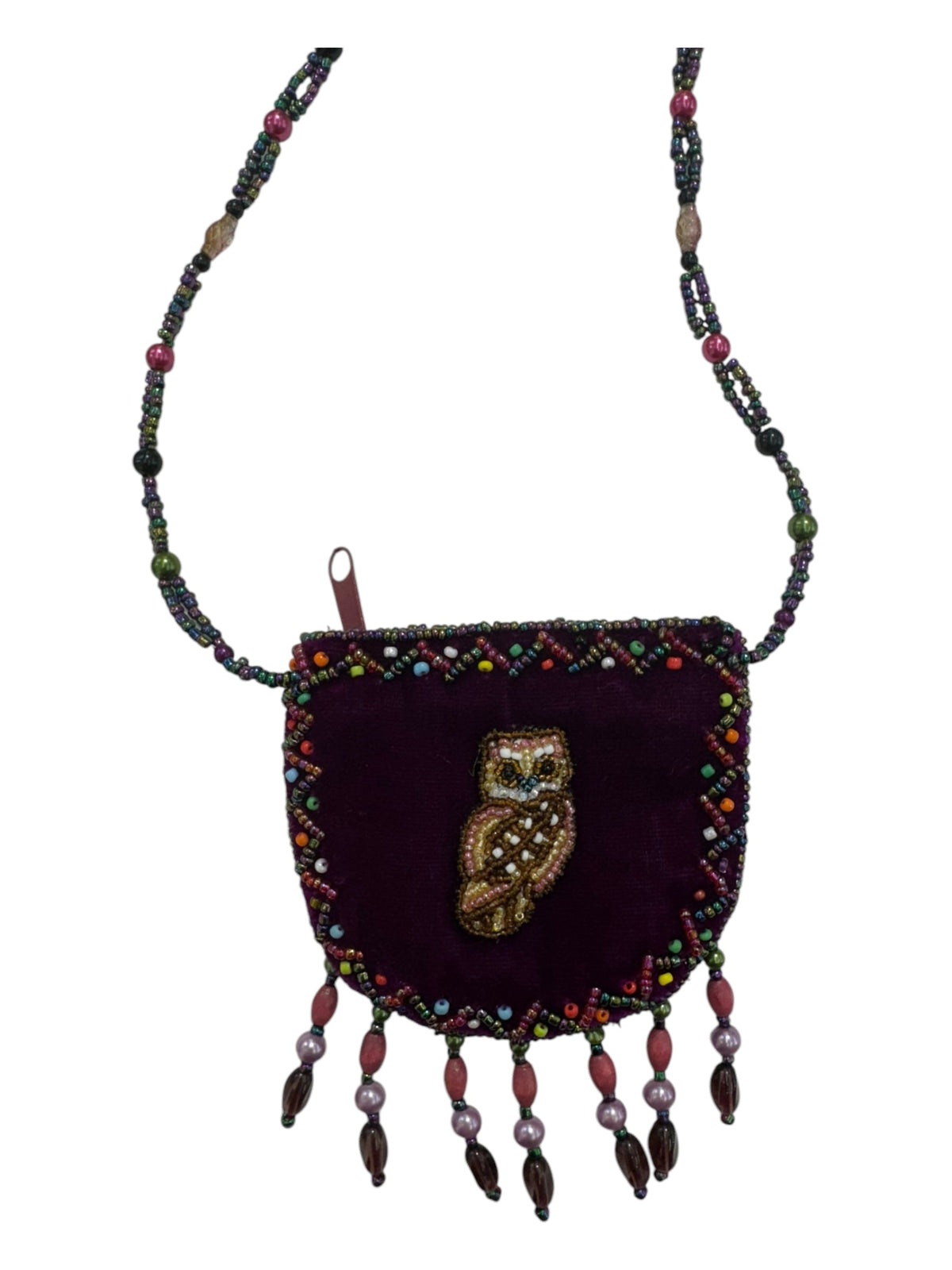 Owl Velvet Mini Necklace Charm Bag V0704-Owl - view 4