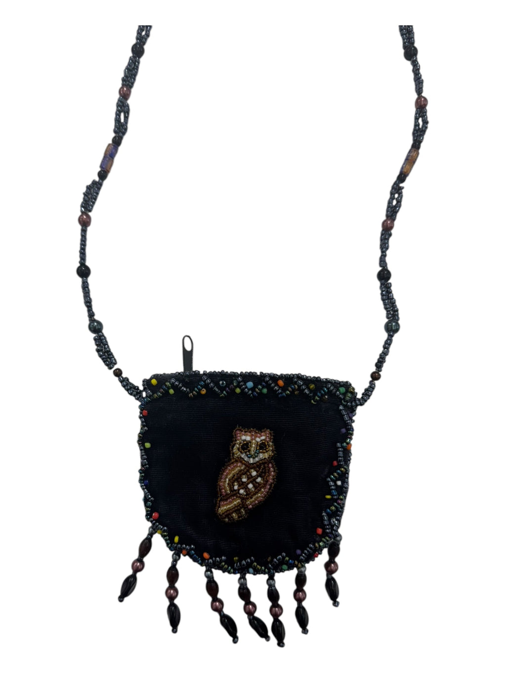 Owl Velvet Mini Necklace Charm Bag V0704-Owl - view 2
