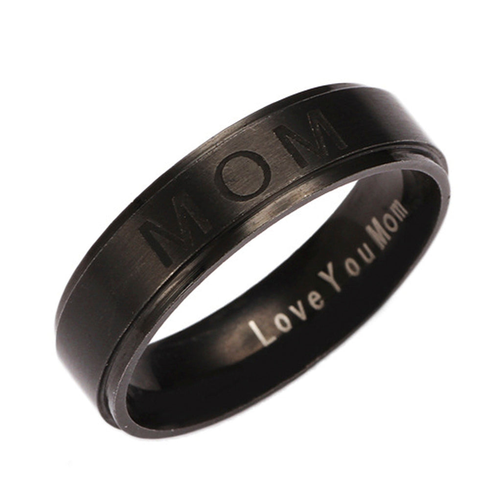 Mom Stainless Steel Ring R1718-BK