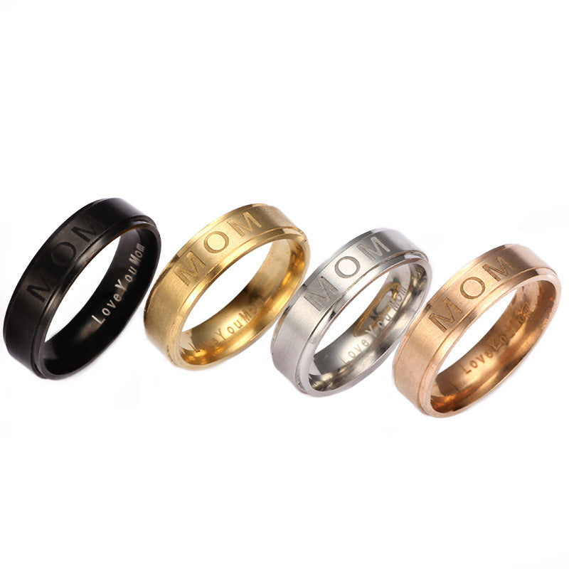 Mom Stainless Steel Ring R1718-BK