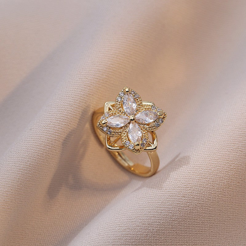 Flower Cubic Zirconia Ring R2386