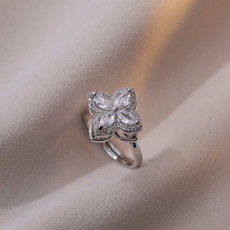 Flower Cubic Zirconia Ring R2386 - view 5