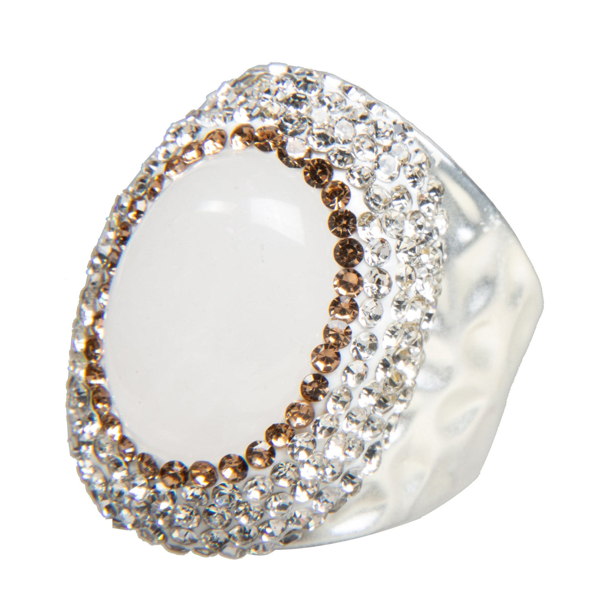 Clear Quartz Pavé Cocktail Ring R2624 - view 3