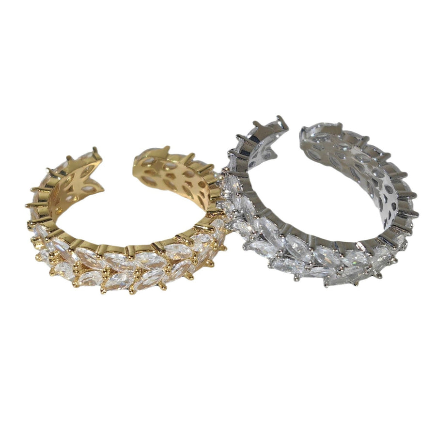 Ear Of Wheat  Alloy Cubic Zirconia Ring R2716