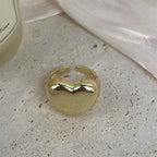 18K Gold-Plated Heart-Shaped Copper Ring R2749