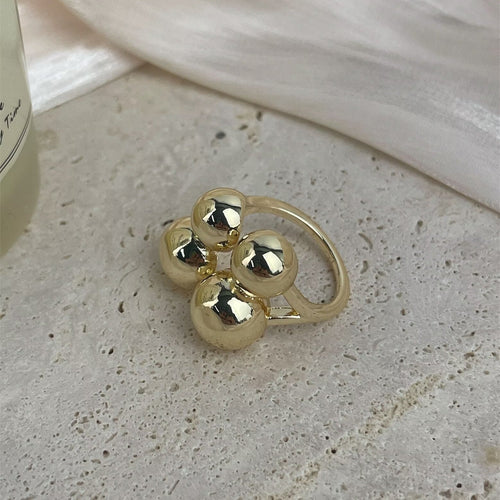 18K Gold-Plated Irregular Shape Circle Ring R2751 - Gold alternate view