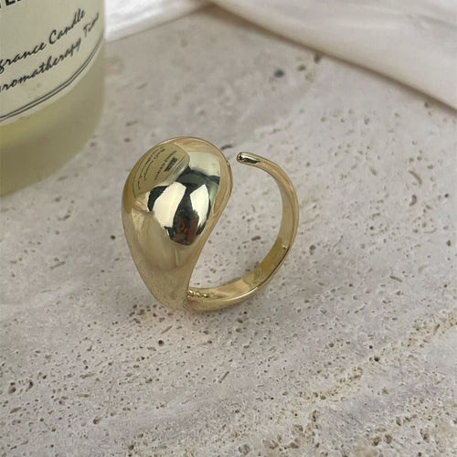 18K Gold-Plated Irregular Shape Water Droplets Ring R2752 - Gold