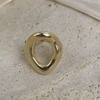 18K Gold-Plated Irregular Circle Copper Ring R2753
