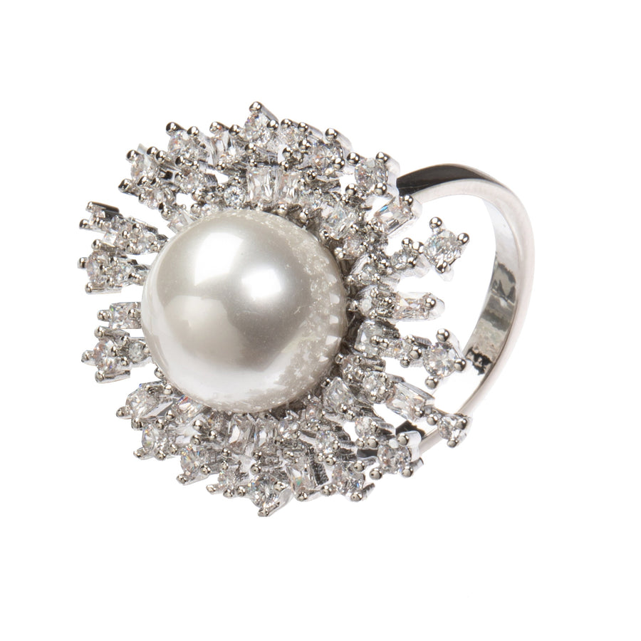 18K Gold-Plated Sunflower Cubic Zirconia Ring R2768