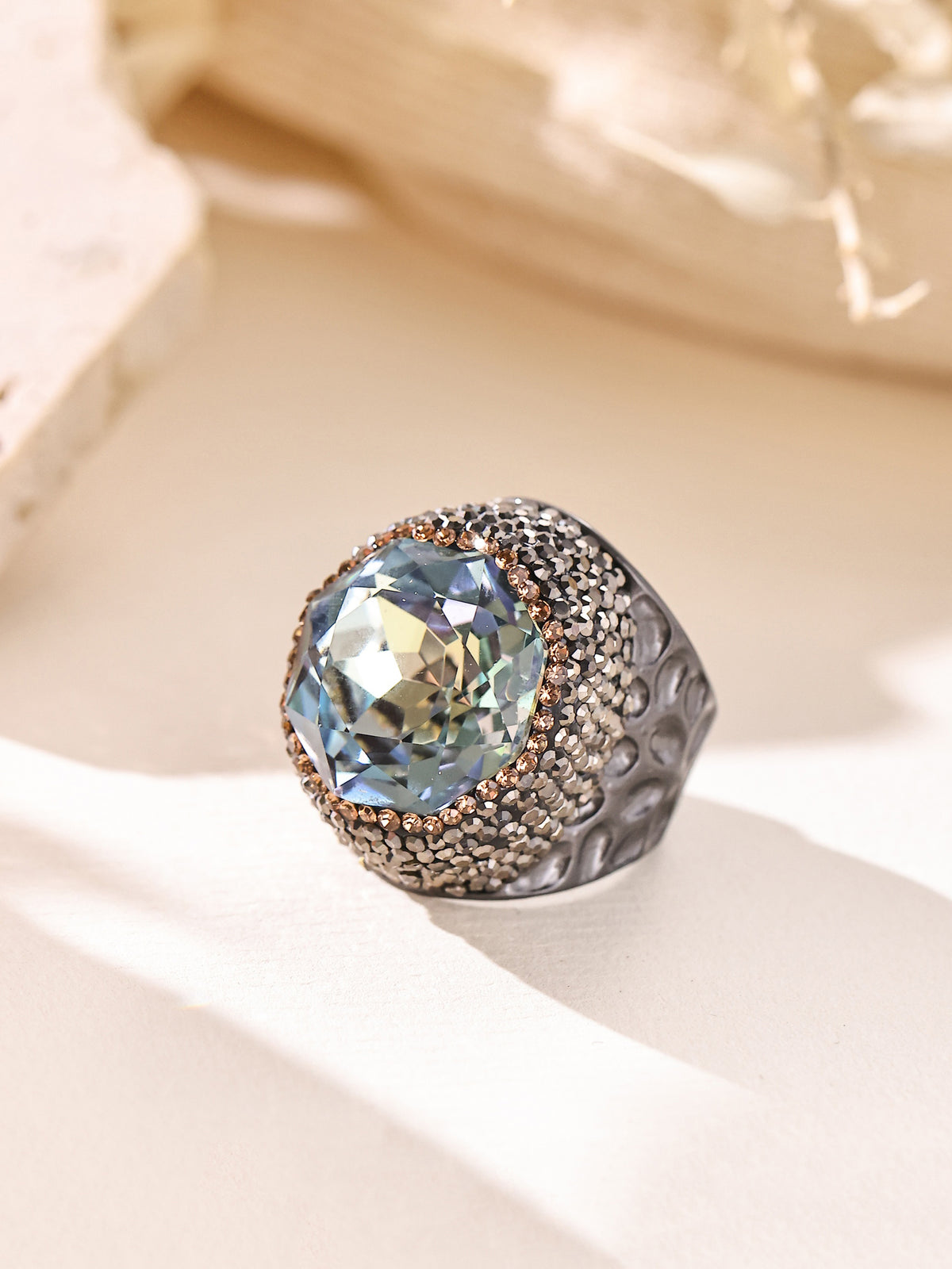 Round Crystal Pavé Cocktail Ring R2818