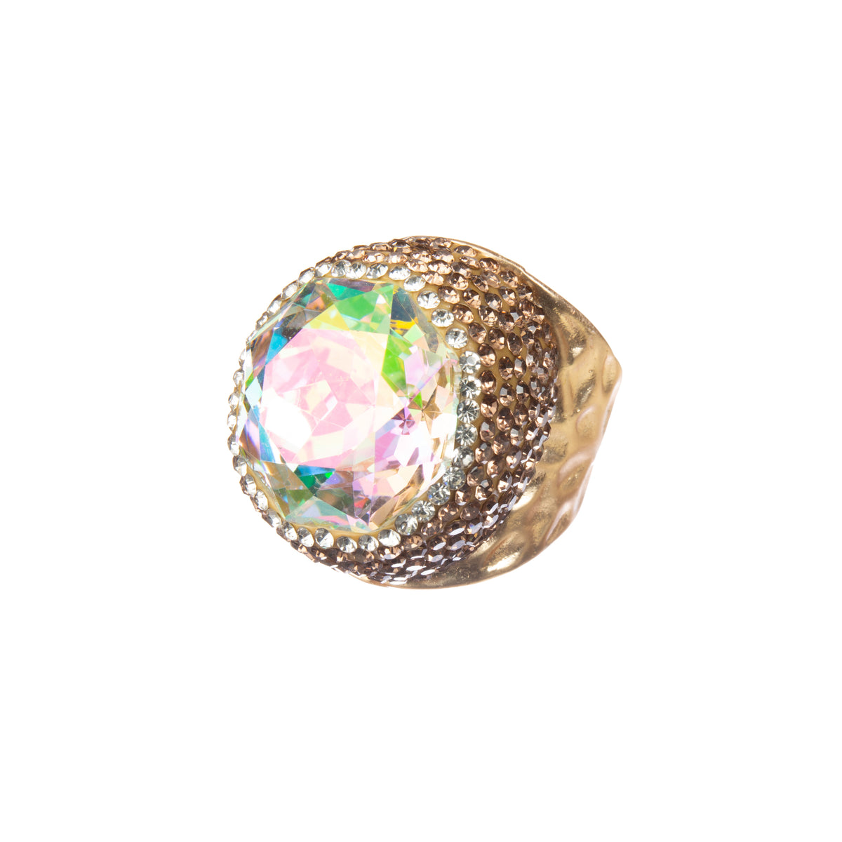 Round Crystal Pavé Cocktail Ring R2818 - view 11