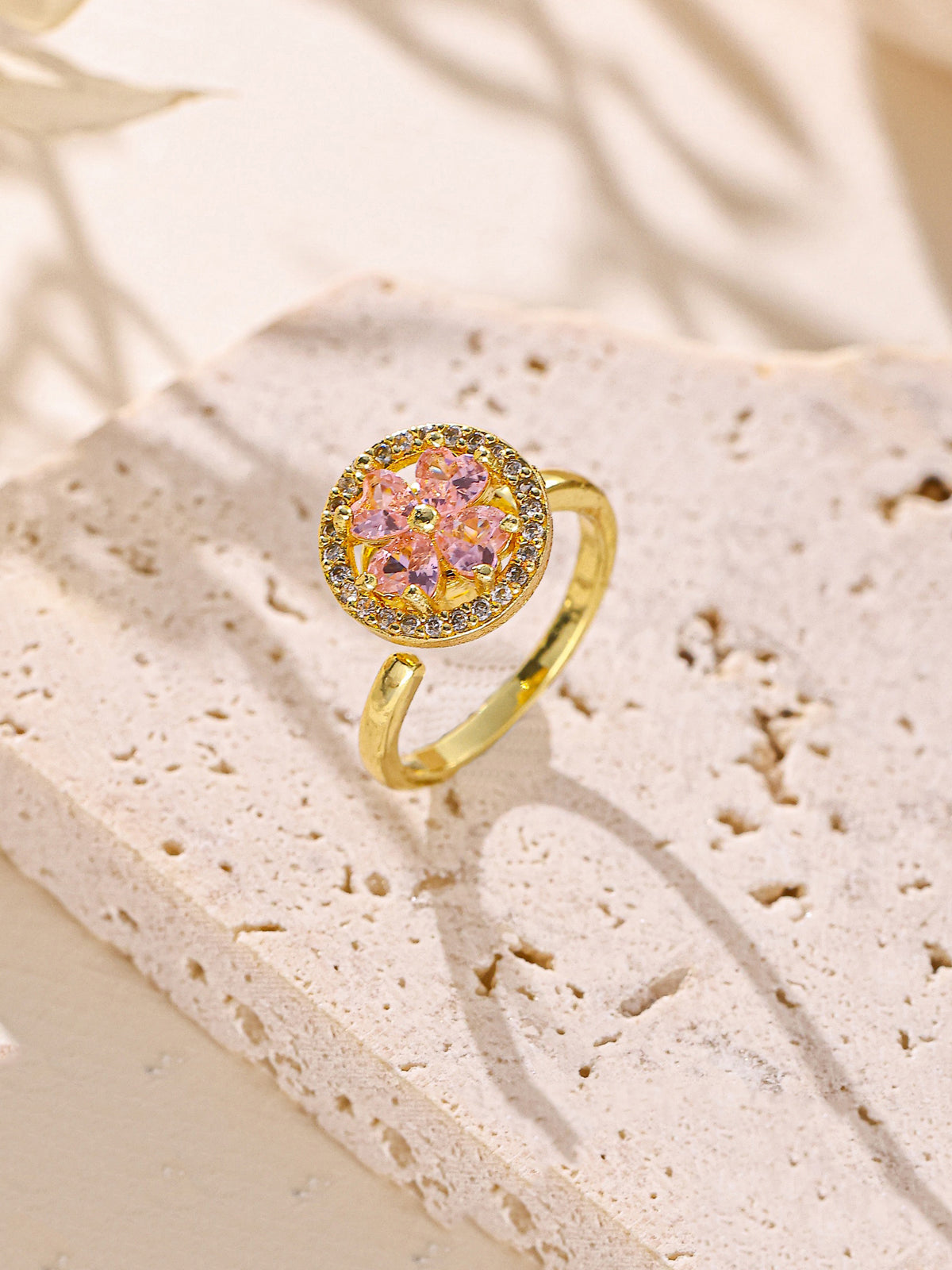 Leaf Cubic Zirconia Ring R2856 - view 2