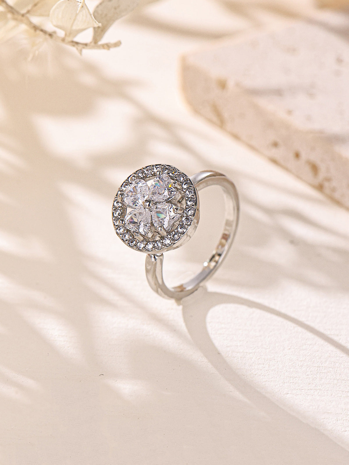 Leaf Cubic Zirconia Ring R2856 - view 3