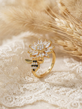 Flower Cubic Zirconia Ring R2857