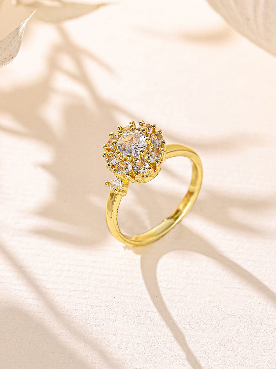 Flower Cubic Zirconia Ring R2858
