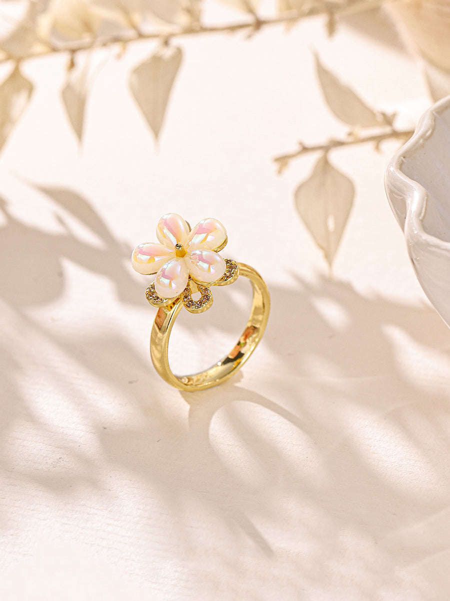 Flower Cubic Zirconia Ring R2859