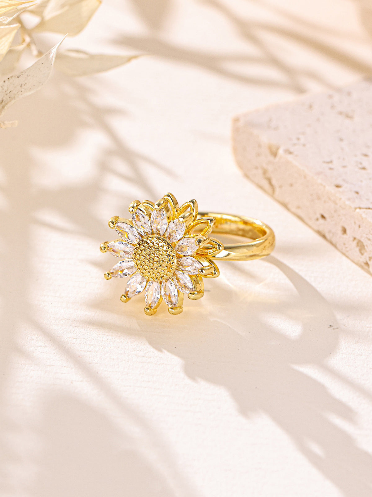 Flower Cubic Zirconia Ring R2862