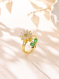 Flower Cubic Zirconia Ring R2864