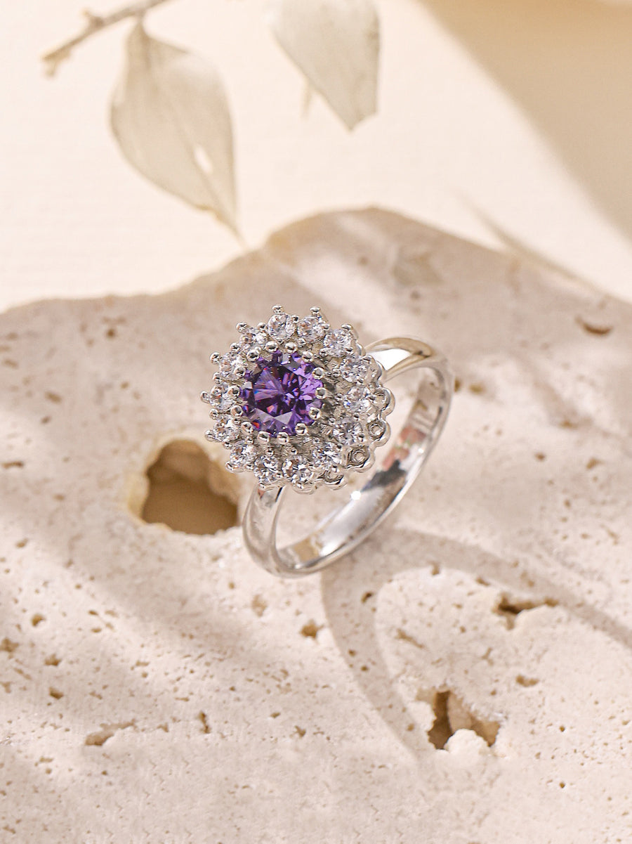 Flower Cubic Zirconia Ring R2866