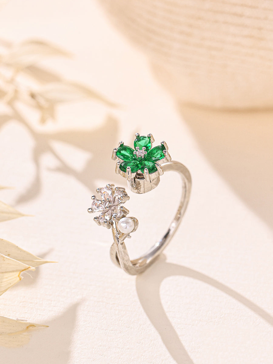 Flower Cubic Zirconia Ring R2869