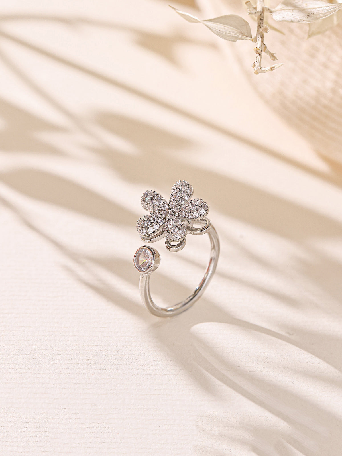 Flower Cubic Zirconia Ring R2873