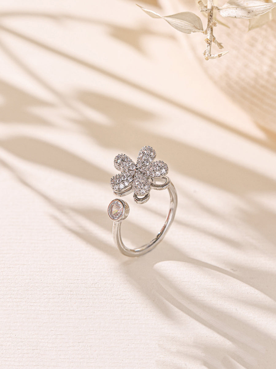 Flower Cubic Zirconia Ring R2873