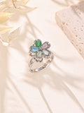 Flower Cubic Zirconia Ring R2875 - view 2